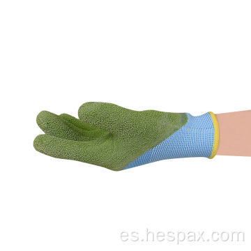 Hespax Protección infantil patio arrugado guantes de látex jardinería